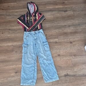 Lucky BRAND Denim Cargo Pants Top Included